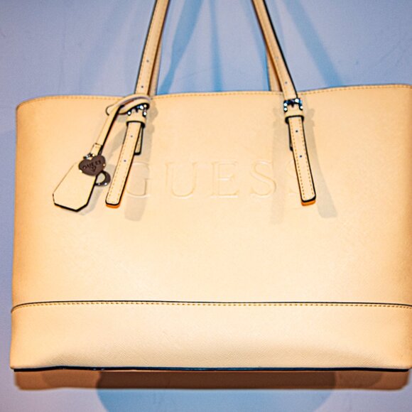 Guess Light Yellow Tote Bag - Picture 2 of 4